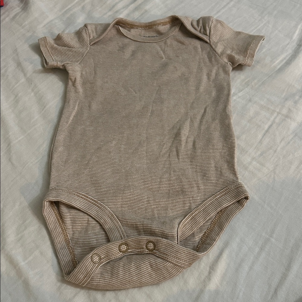 Tan Ribbed Kids One Piece